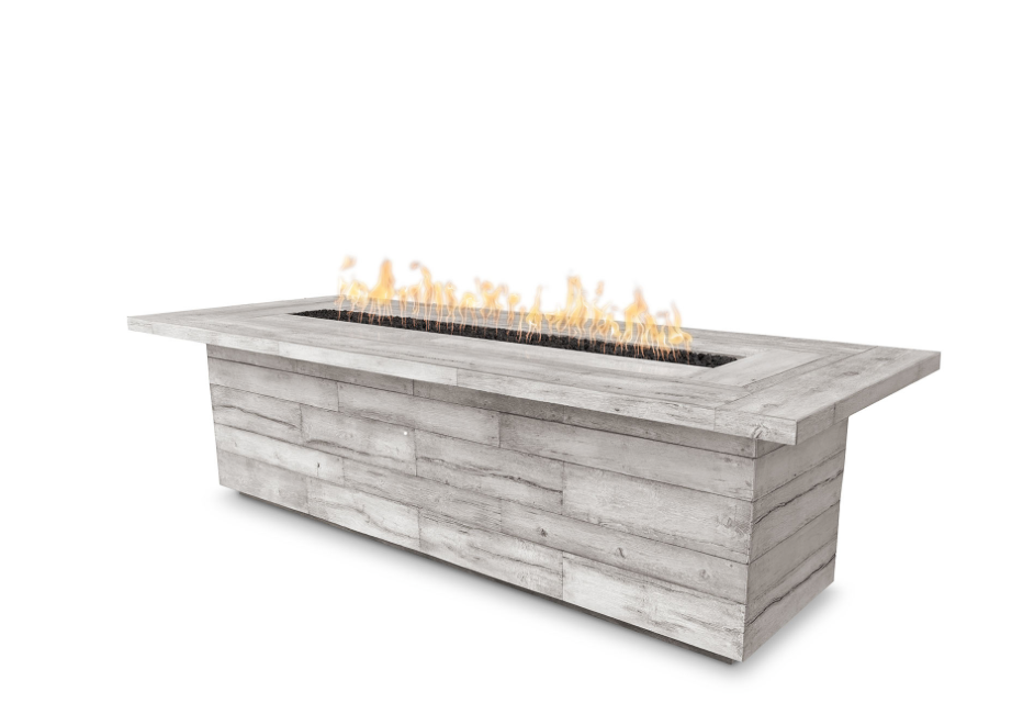 The Outdoor Plus Laguna 120" Linear Wood Grain Fire Table, - OPT-LGNGF120