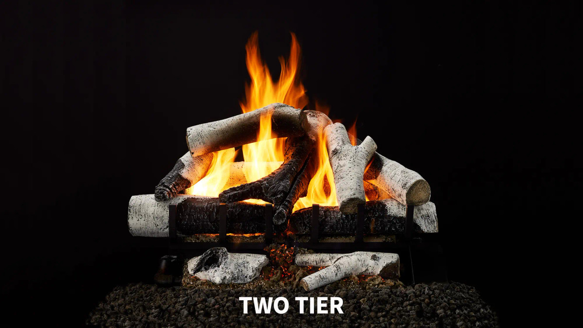 Grand Birch 18" 2-Tier Indoor Vented Gas Log Set