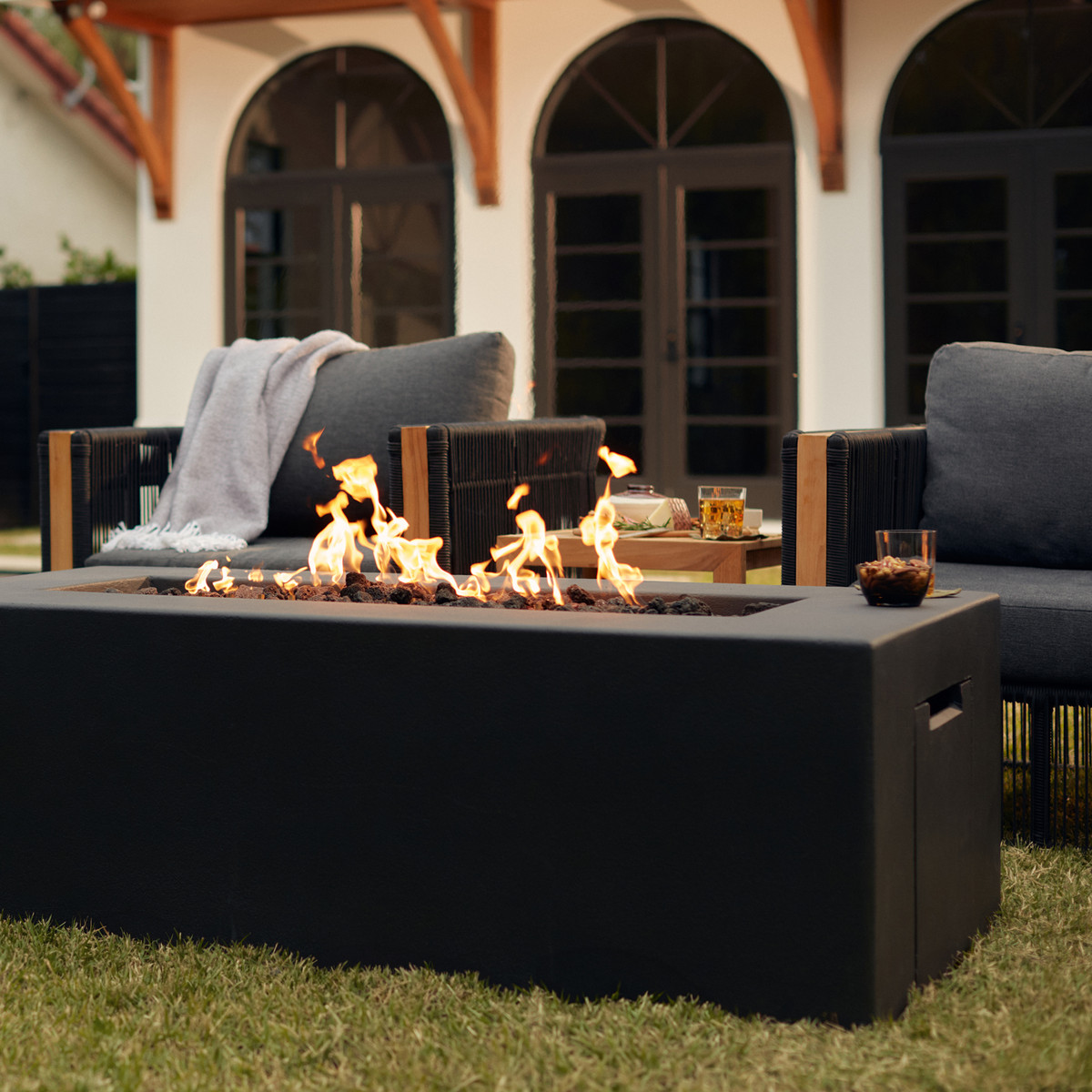 Blaze 60" Phantom Gas Fire Pit Table, GFRC Concrete - BLZ-60-FTABLE