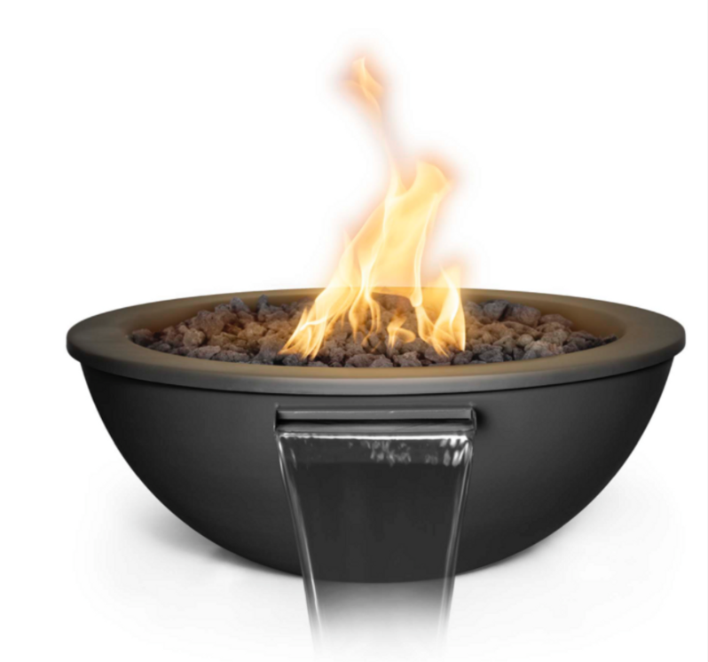 The Outdoor Plus Sedona 48" Fire & Water Bowl, Powder Coated - OPT-48RPCFW