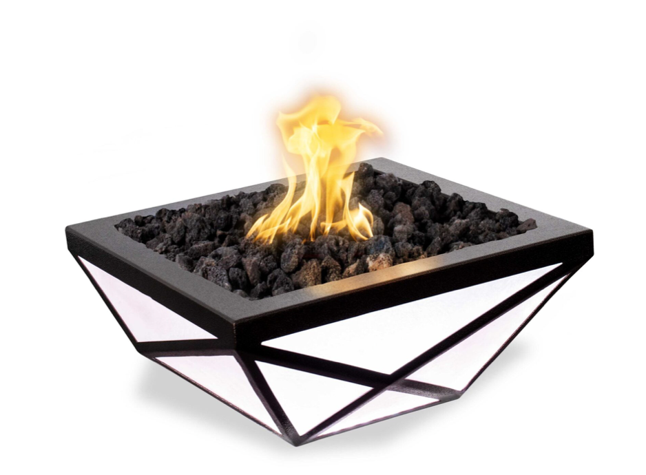 The Outdoor Plus Gladiator 30" LED Fire Bowl, Powder Coated - OPT-GLDPCLED30