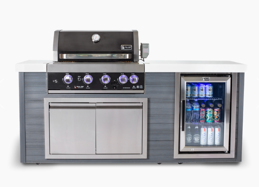 Mont Alpi 4-Burner Artwood Island in Black Stainless Steel  - MA400-AWBSS