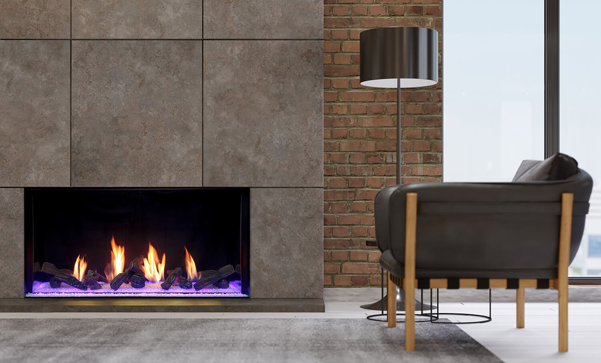 Plaza Luxury 55" InvisiMesh Single-Sided Gas Fireplace - DVLXB55BP90N
