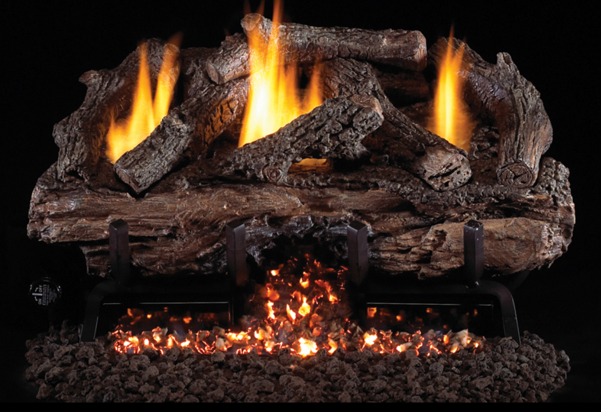 Real Fyre Charred Aged Split 30" Outdoor G10 Series Vent-Free Gas Log Set - CHAS-30-OD