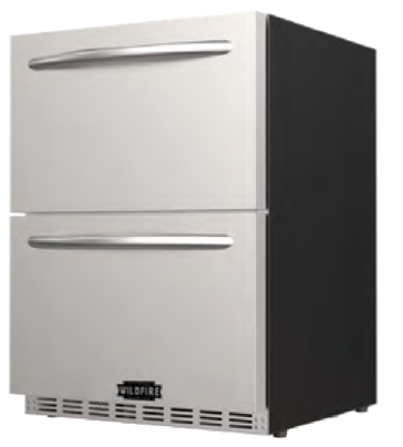 Wildfire 24" Dual Drawer Outdoor Fridge with Stainless Steel Door  - WFRDD24