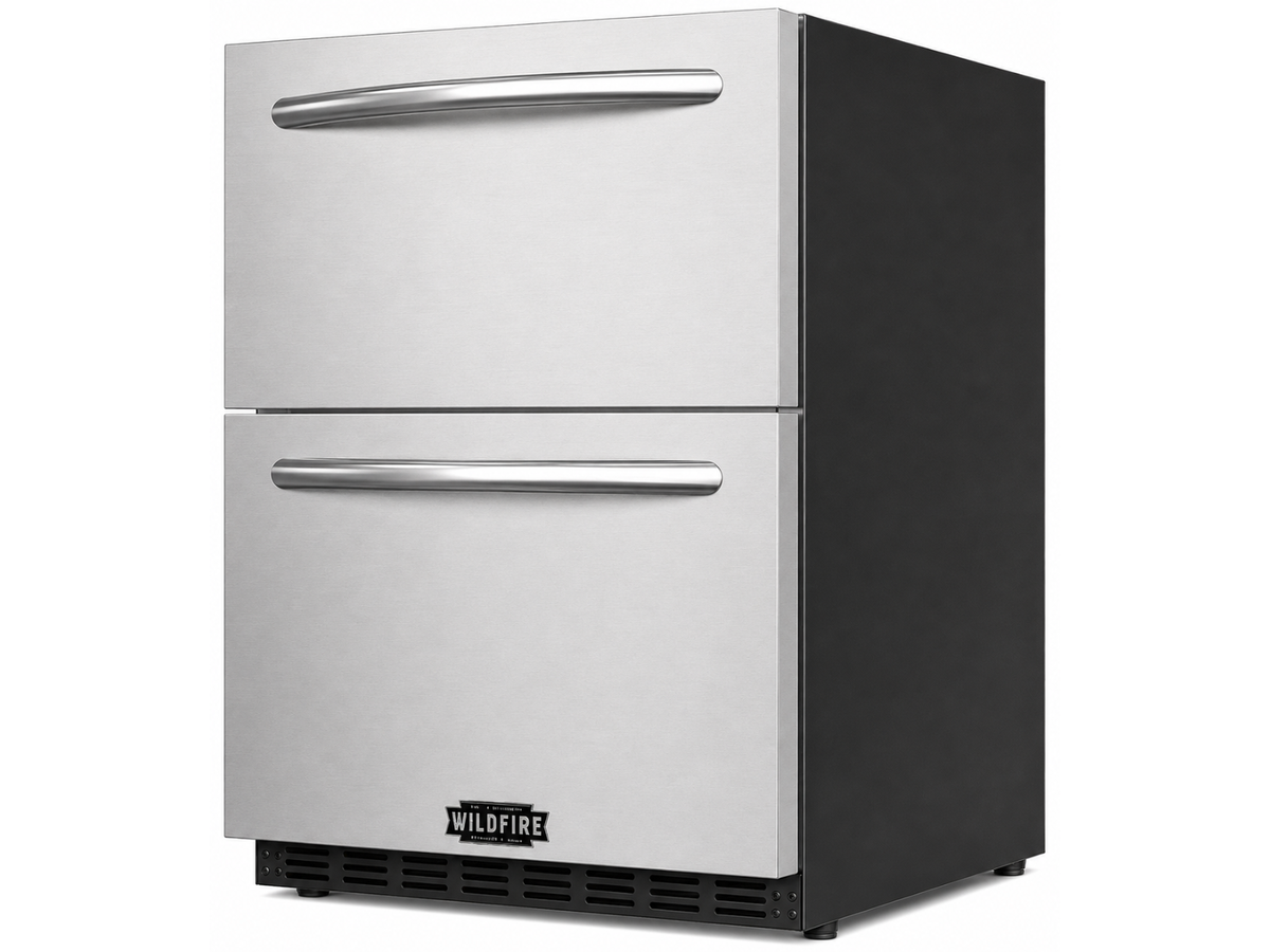 Wildfire 24"Stainless Steel Dual Drawer Outdoor Fridge | Mod Living Spaces