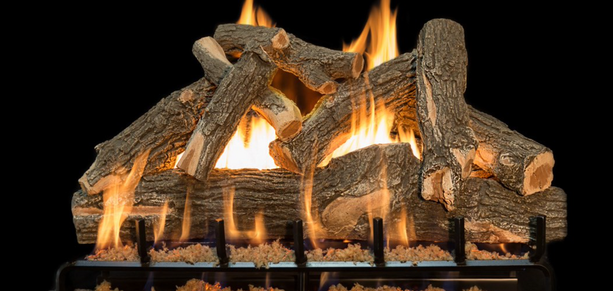 Grand Canyon 3-Burner Series 36" Arizona Weathered Oak Vented Gas Log Set - AWO36LOGS-3
