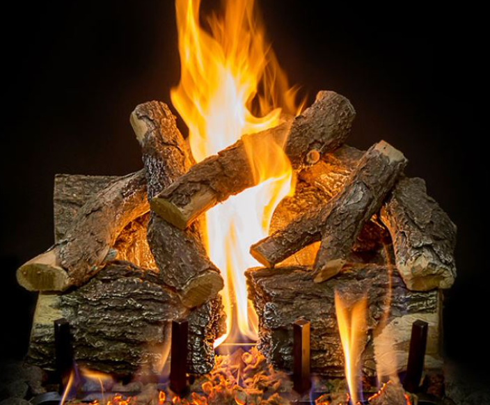 Grand Canyon 3-Burner Series 18" Arizona Weathered Oak Charred Vented Gas Log Set - AWOC18LOGS-3