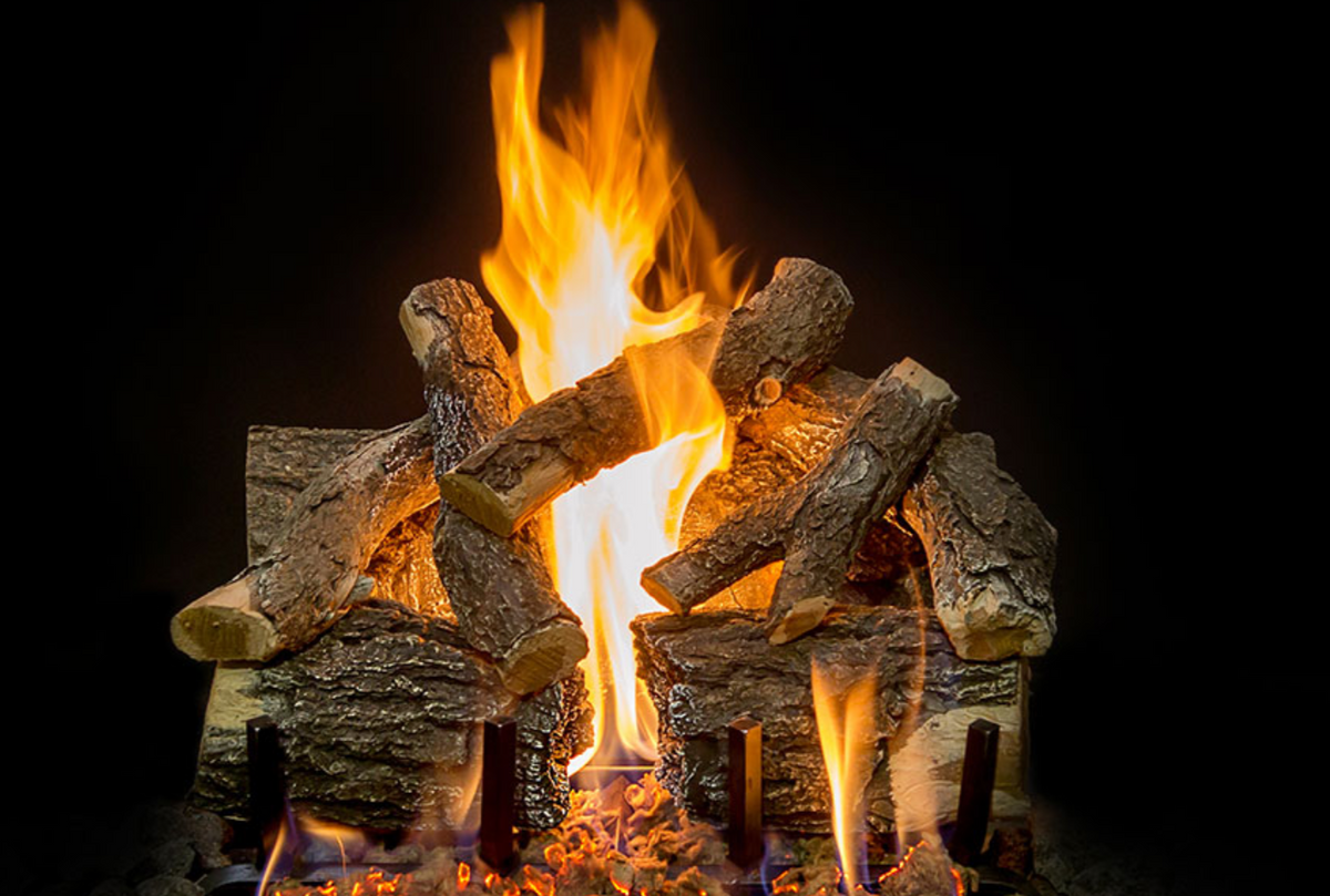 Grand Canyon Arizona Weathered Oak Charred 18" See-Through 3-Burner Vented Gas Log Set - AWOCST18LOGS-3