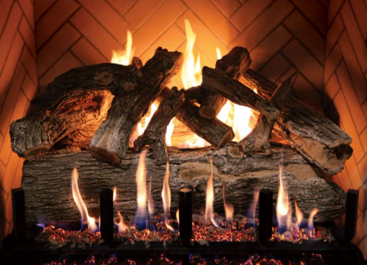 Grand Canyon Jumbo Slim Outdoor Series 30" Arizona Weathered Oak Vented Gas Log Set -JUMBOSLIMAWO30LOGS-SS
