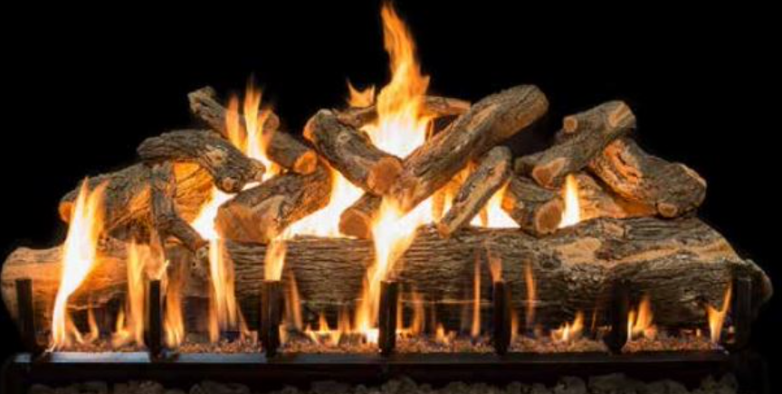 Grand Canyon Jumbo See-Through Series 60" Arizona Weathered Oak Vented Gas Log Set - JUMBOAWOST60LOGS