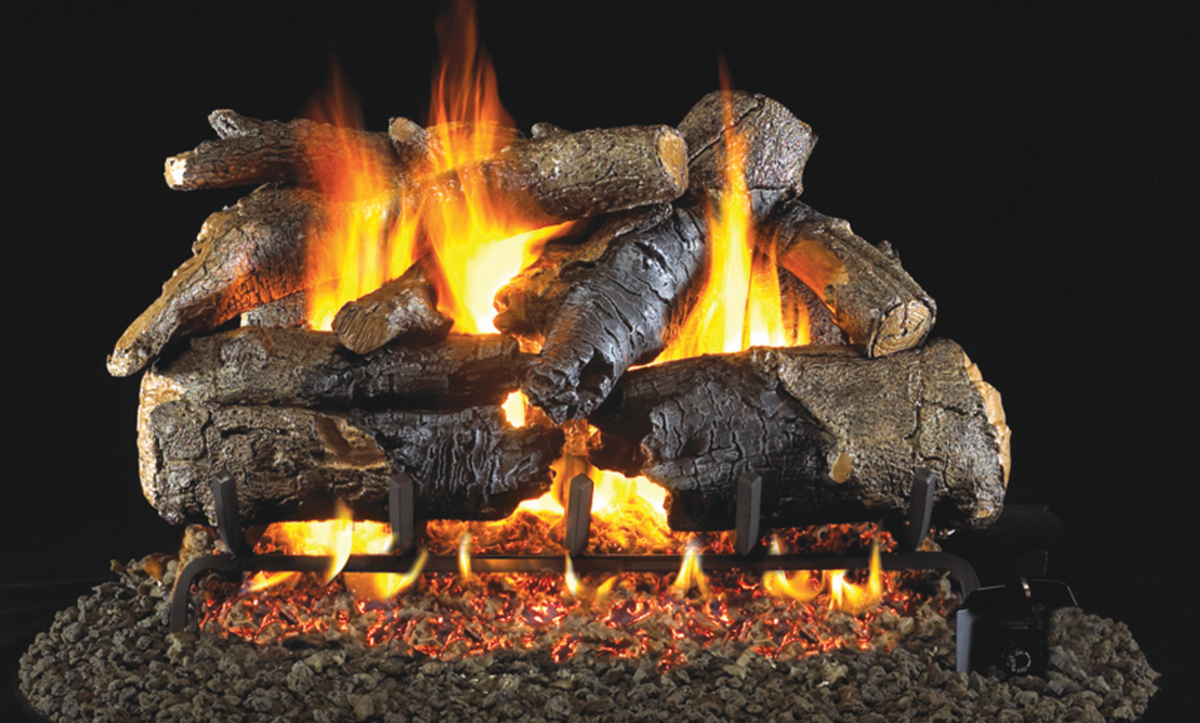 Real Fyre Charred American Oak 24" G45 Series Outdoor Standard Vented Gas Log Set - CHAO-24-OD