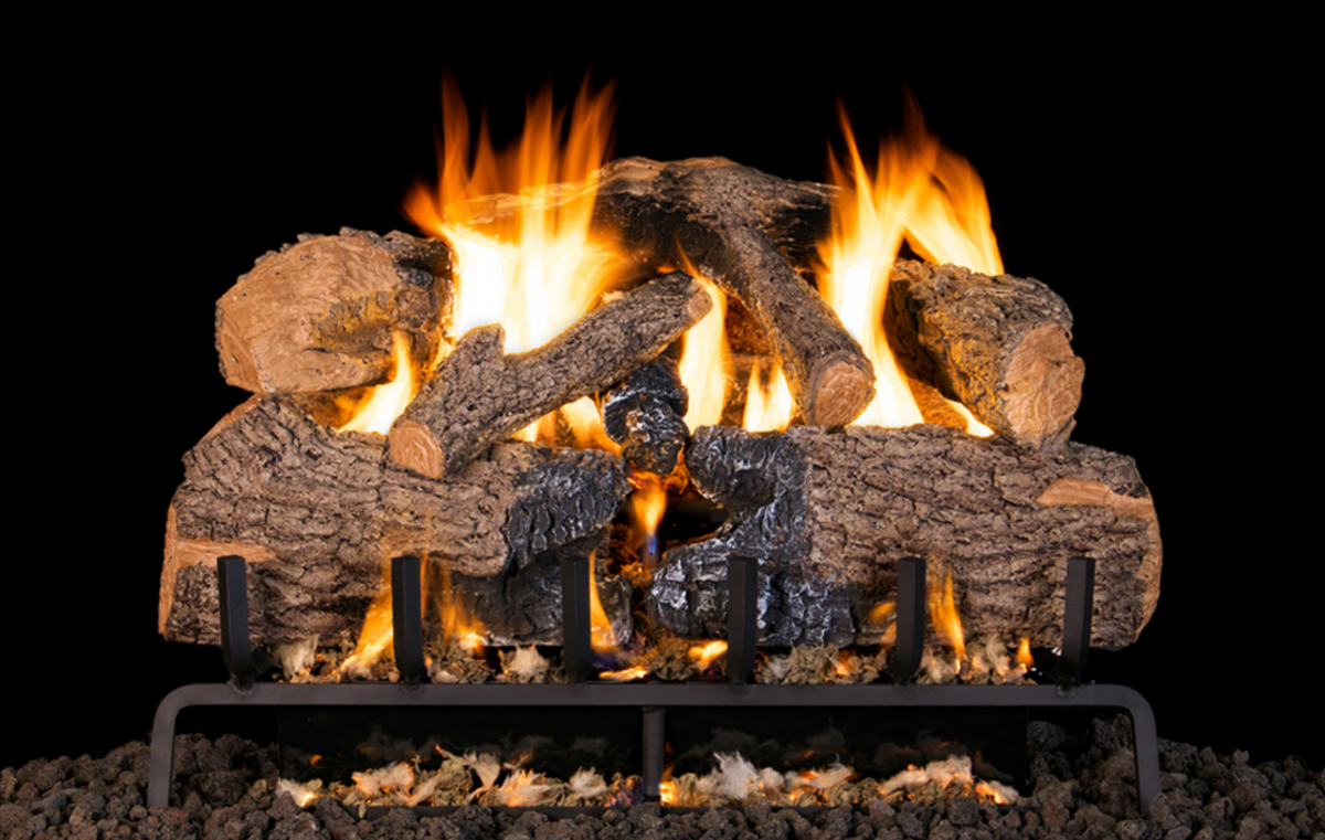 Real Fyre Charred Angel Oak 24" G45 Series Outdoor Standard Vented Gas Log Set - CHNA-24-OD