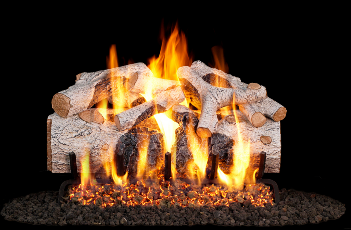 Real Fyre Charred Mountain Birch 42" G45 Series Outdoor Standard Vented Gas Log Set - CHMBW-42-OD