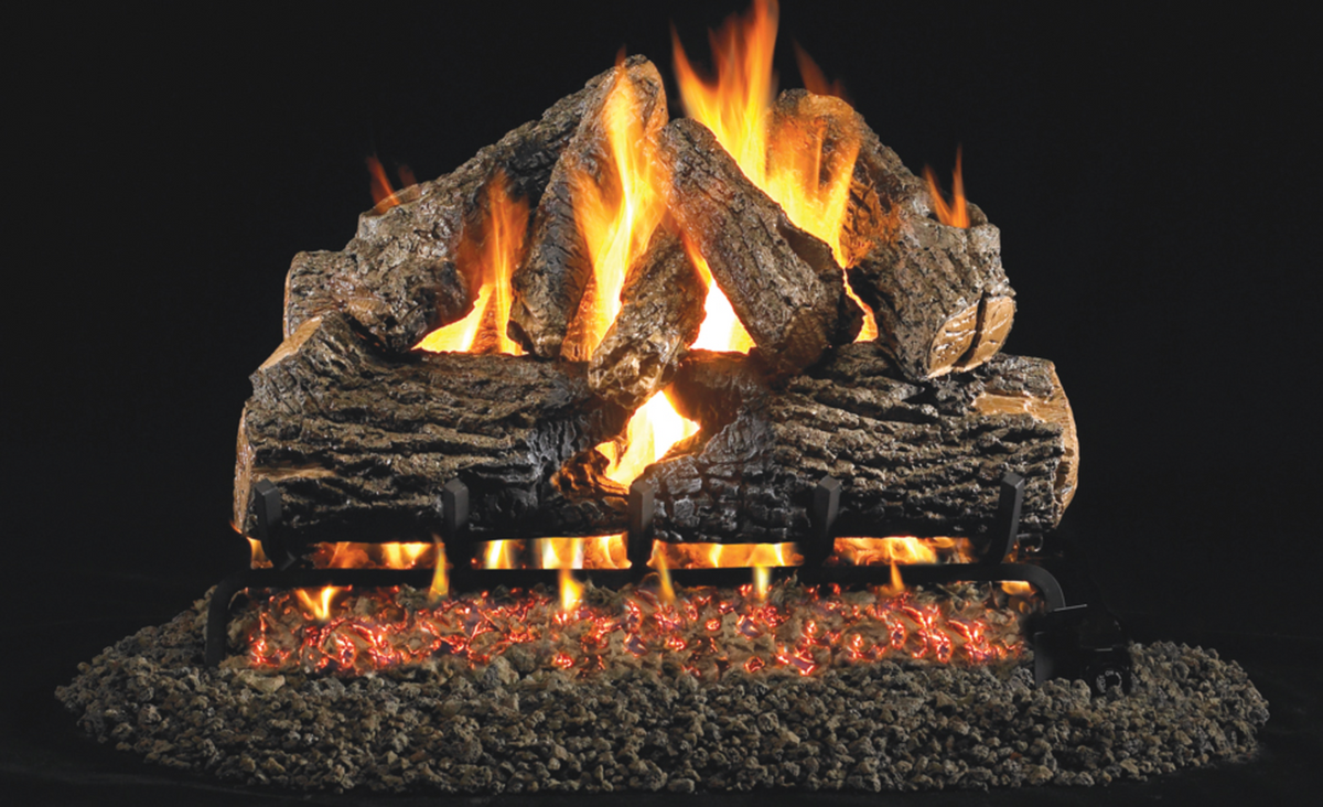 Real Fyre Charred Oak 18/20" G45-2 Series Vented Standard See-Thru Gas Log Set - CHD-2-18/20