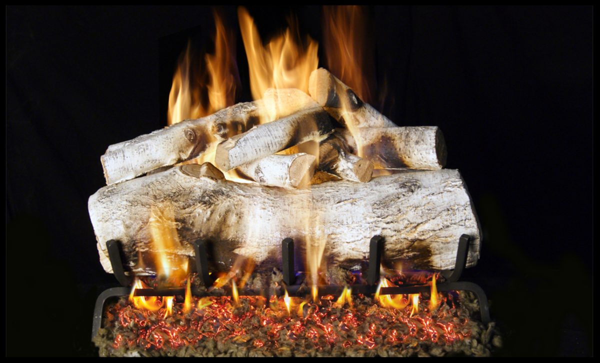 Real Fyre Mountain Birch 24" G45-2 Series Vented Standard See-Thru Gas Log Set - MBW-2-24