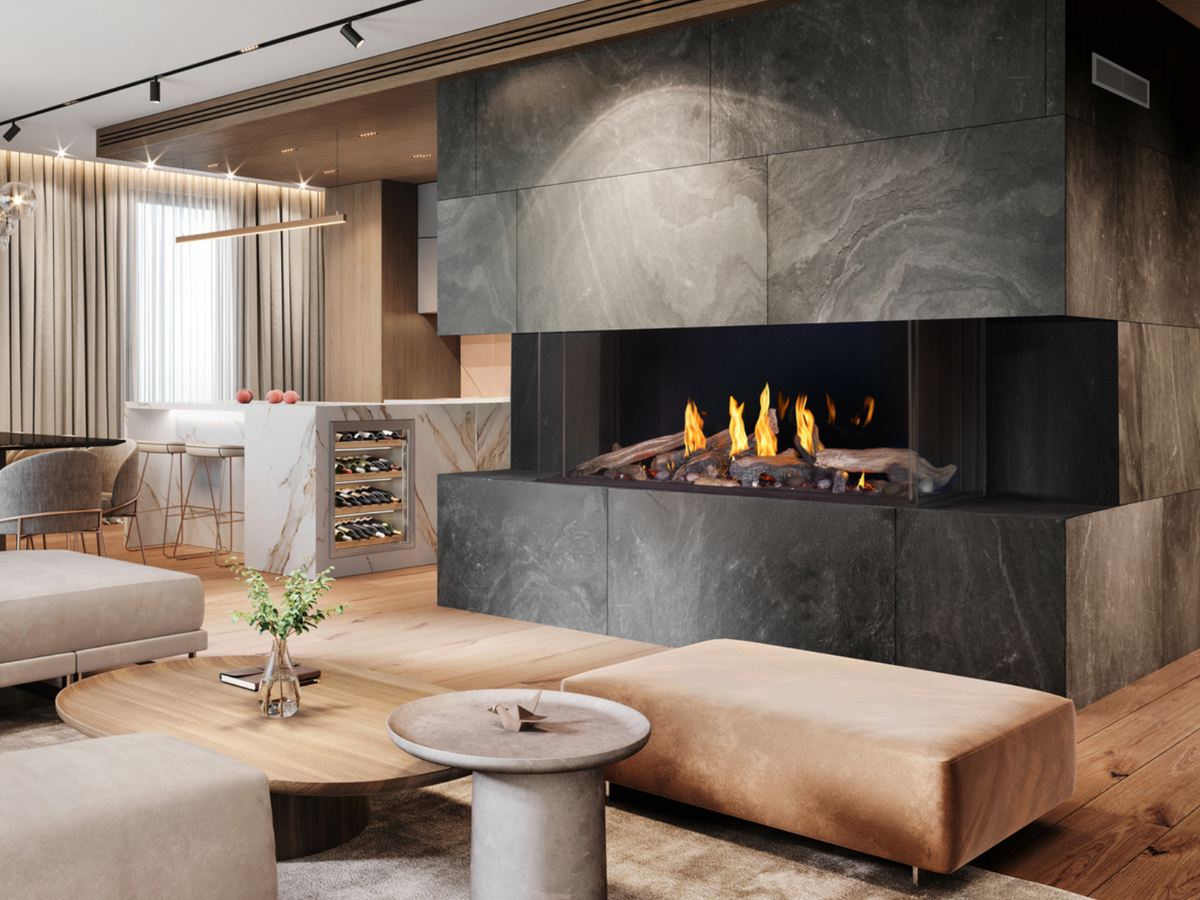 Napoleon Tall Bay Luxuria 62" 3-Sided Direct Vent Gas Fireplace | Mod Living Spaces
