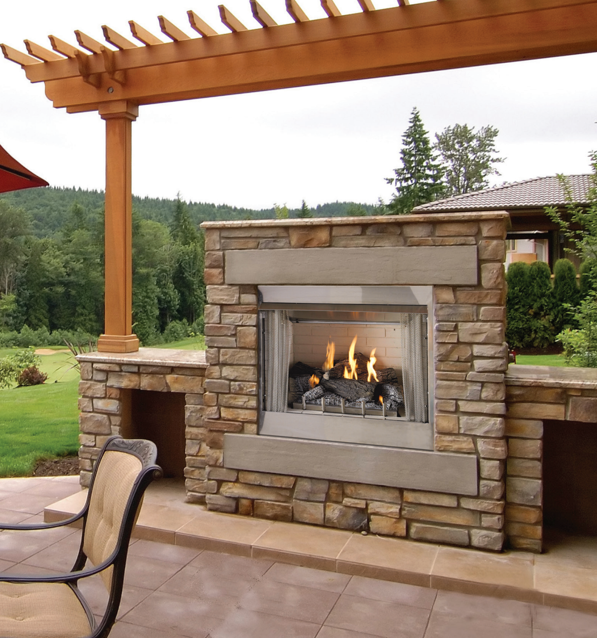 Empire WMH Carol Rose Coastal Collection Premium 36" Traditional Stainless Steel Outdoor Fireplace - OP36FP