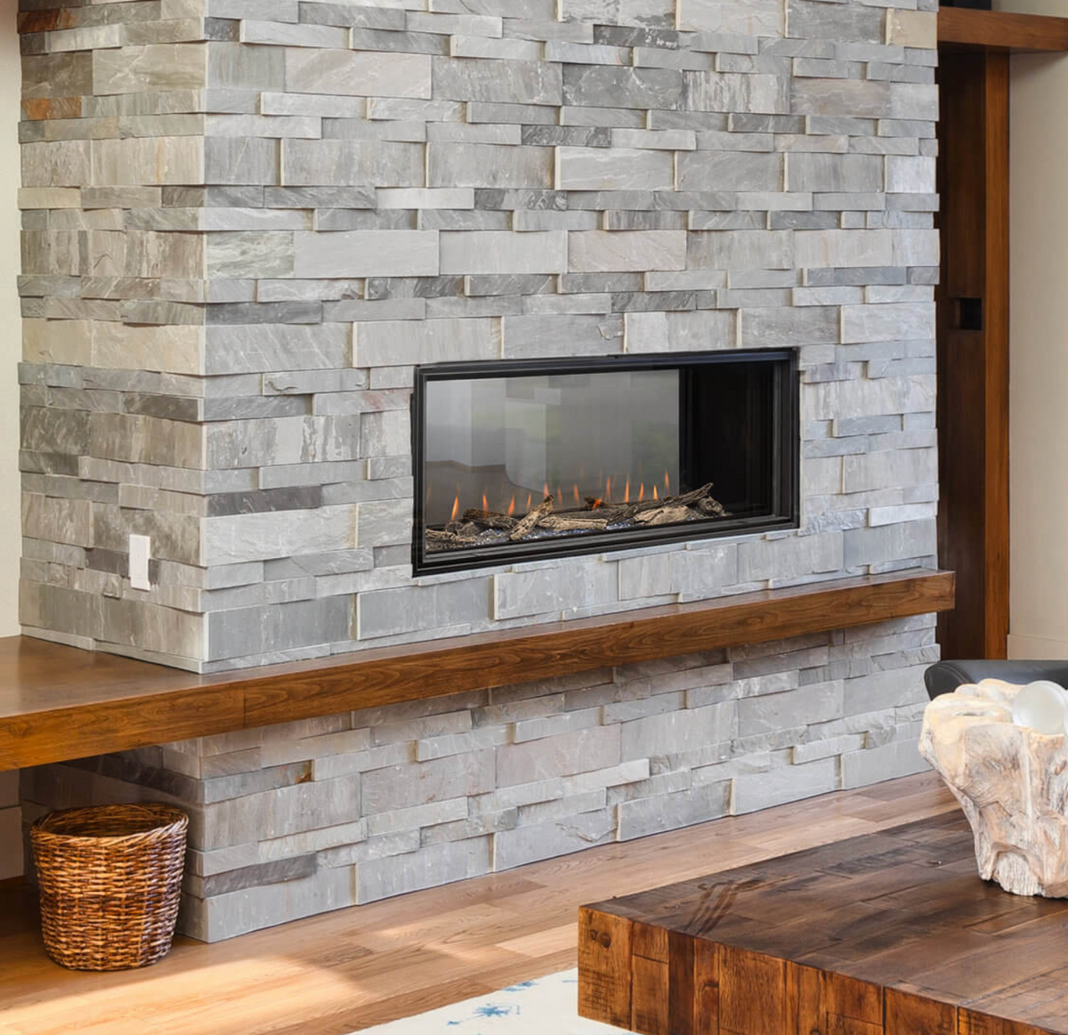 Montigo Distinction 36" See Through Linear Direct Vent Gas Fireplace - D3615STNI-2