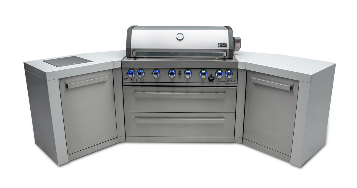 Mont Alpi 805 6-Burner Deluxe Outdoor Kitchen Island with 45 Degree Corners - MAi805-D45