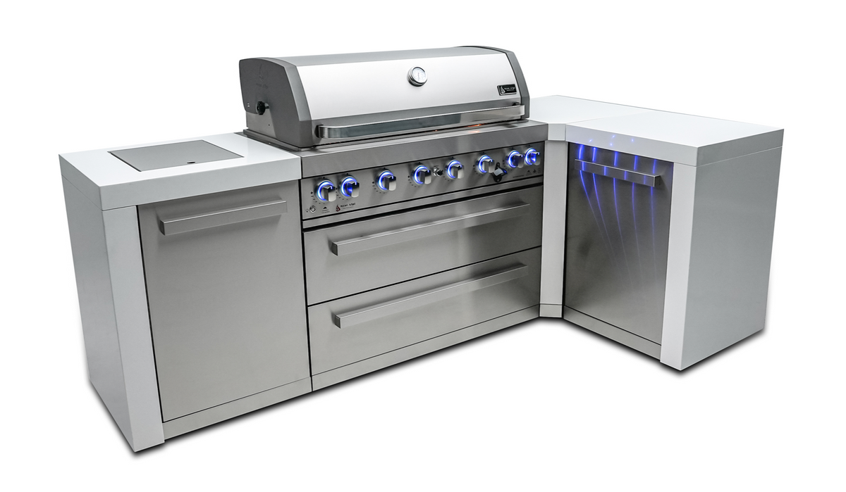 Mont Alpi 805 6-Burner Deluxe Island with a 90 Degree Corner - MAi805-D90