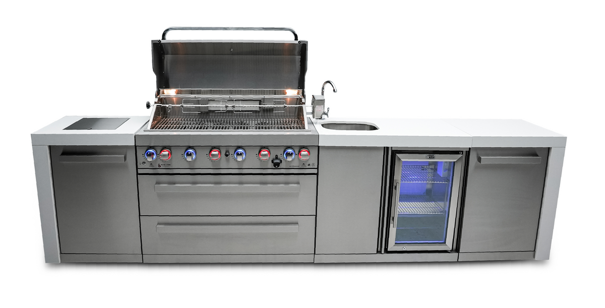 Mont Alpi 805 Deluxe 6-Burner Island with Beverage Center - MAi805-DBEV