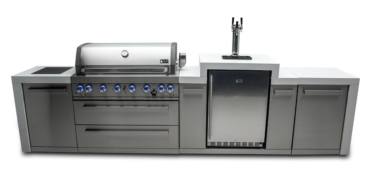 Mont Alpi 805 Deluxe 6-Burner Island with Kegerator - MAi805-DKEG