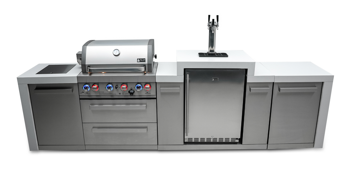 Mont Alpi 400 Deluxe 4-Burner Island with Kegerator - MAi400-DKEG