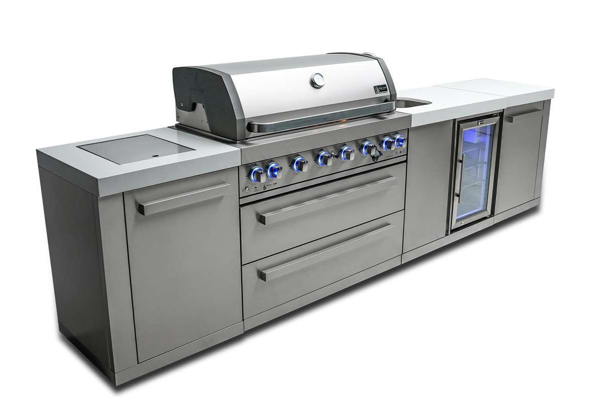 Mont Alpi 805 Original 6-Burner Island with Beverage Center - MAi805-BEV