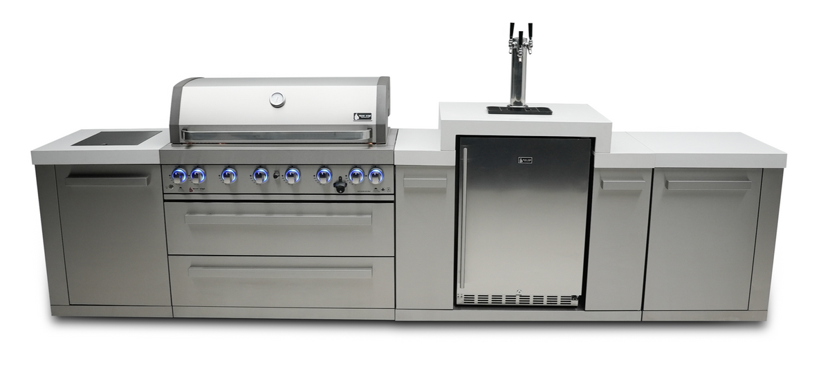 Mont Alpi 805 Original 6-Burner Island with Kegerator - MAi805-KEG