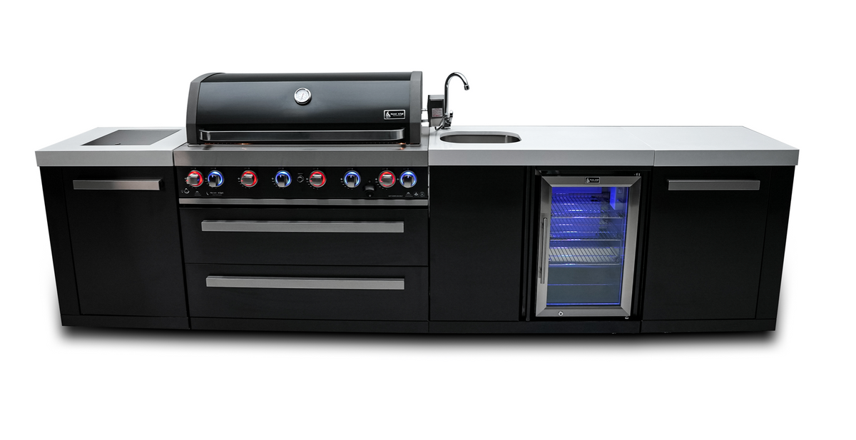 Mont Alpi 805 Black Stainless Steel Island with Beverage Center - MAi805-BSSBEV