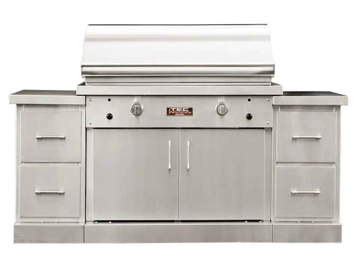 TEC Sterling Patio FR 44" Freestanding Grill with Island  - STPFR2LP(NT)ISL