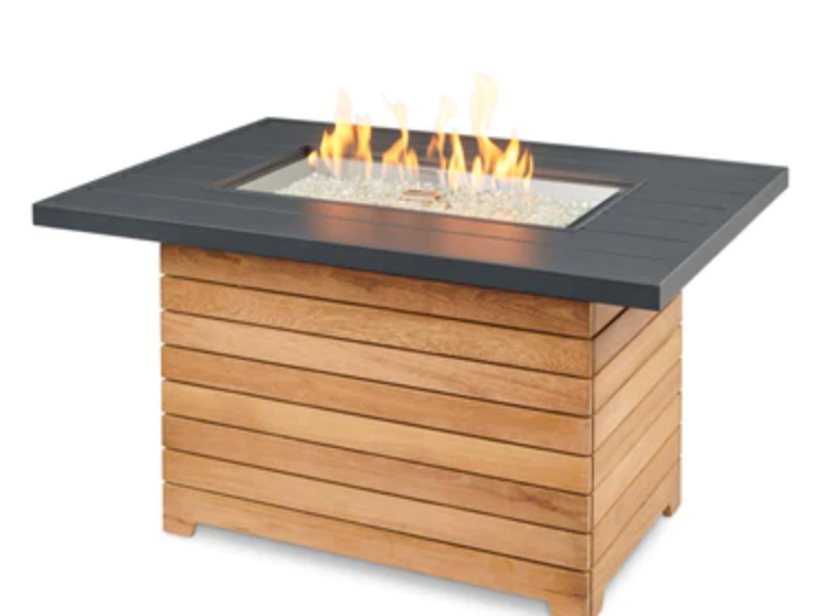 Outdoor Greatroom Darien Rectangular Gas Fire Pit Table - DAR-1224-K(EBG-K)