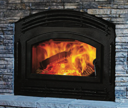 NEW* Majestic Pioneer II Wood-Burning Fireplace with Classic Black Front u0026  Single Arch Door -