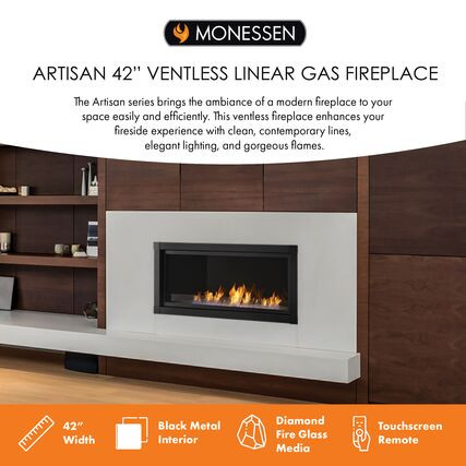 Monessen Artisan IFT 2.0 42" Vent-Free Linear Gas Fireplace - AVFL42 2.0