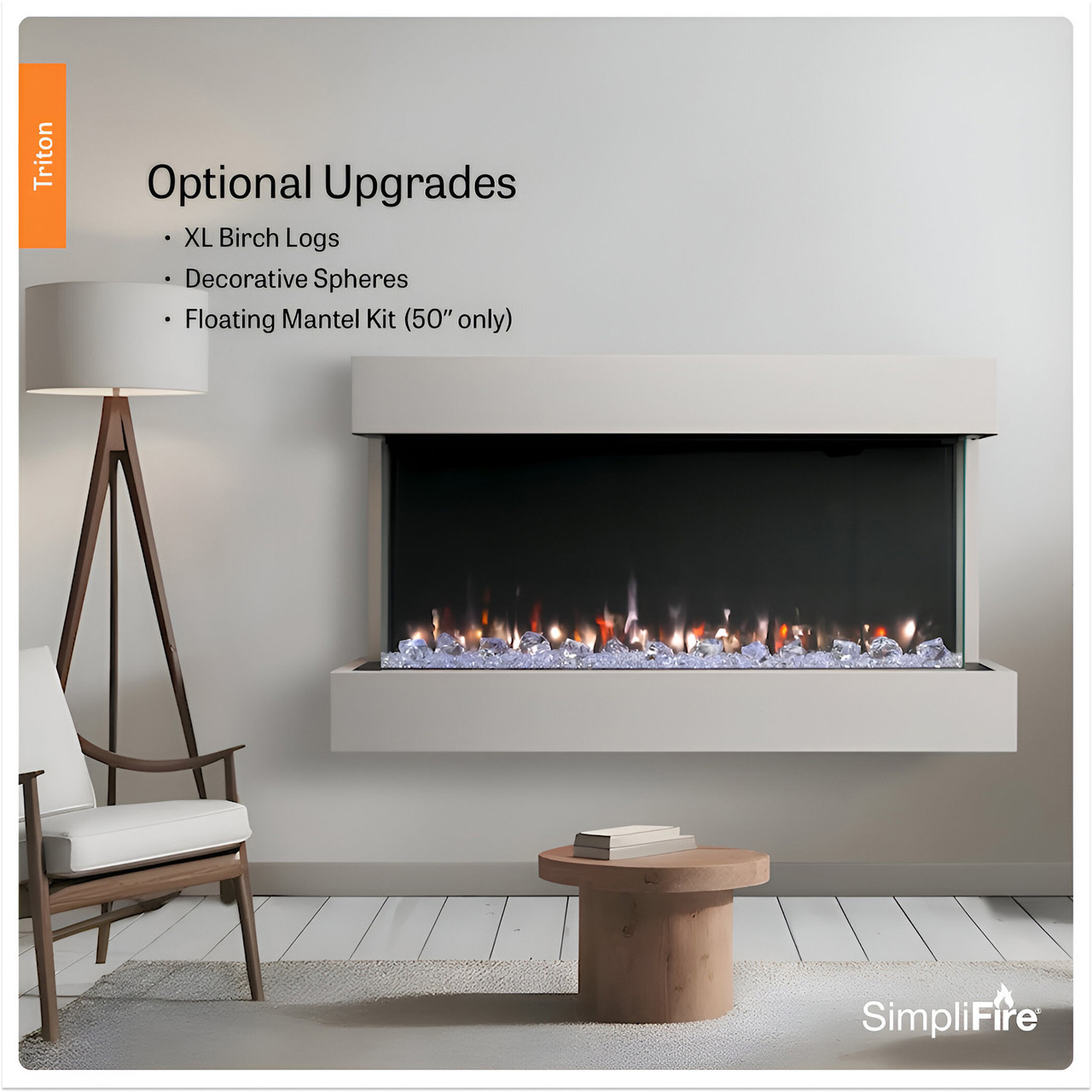 Simplifire Triton 50" Linear Electric Fireplace - SF-TR50