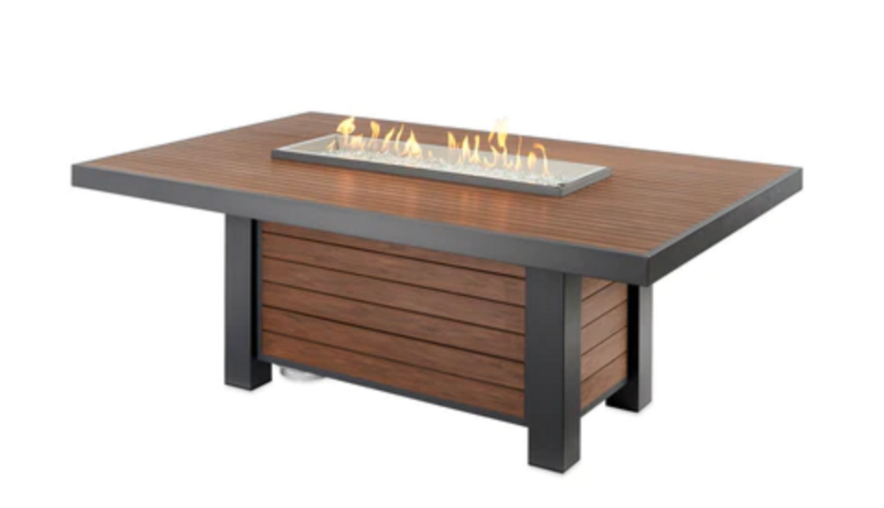 Outdoor Greatroom Kenwood Linear Dining Height Gas Fire Pit Table