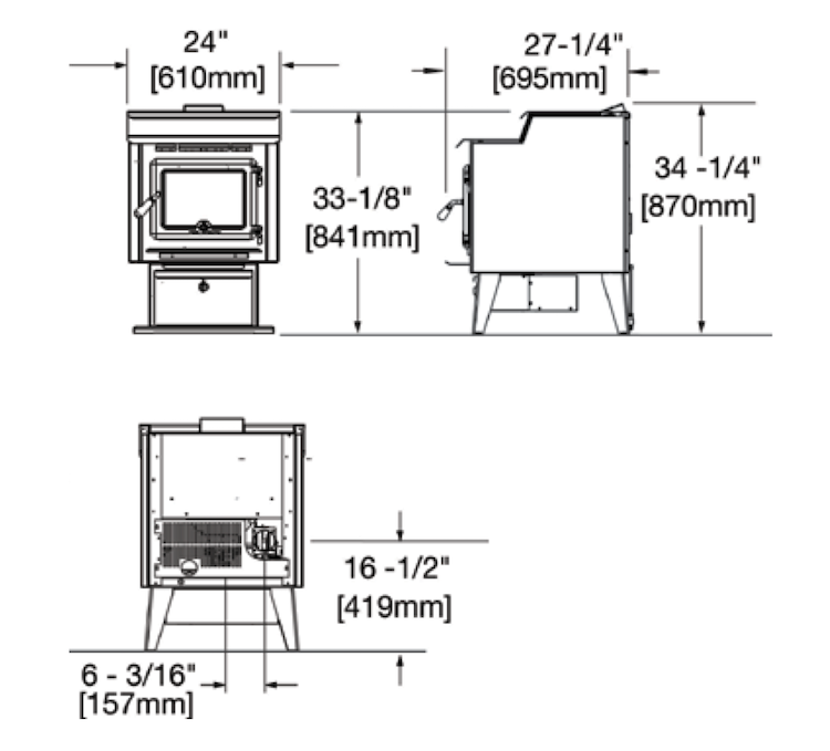 True North TN40 Freestanding Pellet Stove - TN40 TAX CREDIT QUALIFIED