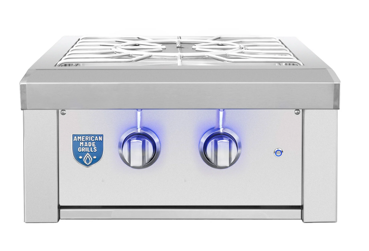 American Made Grills Muscle 60,000 BTU Built-In Natural Gas Power Burner  With Stainless Steel Lid - MUSPB2-NG