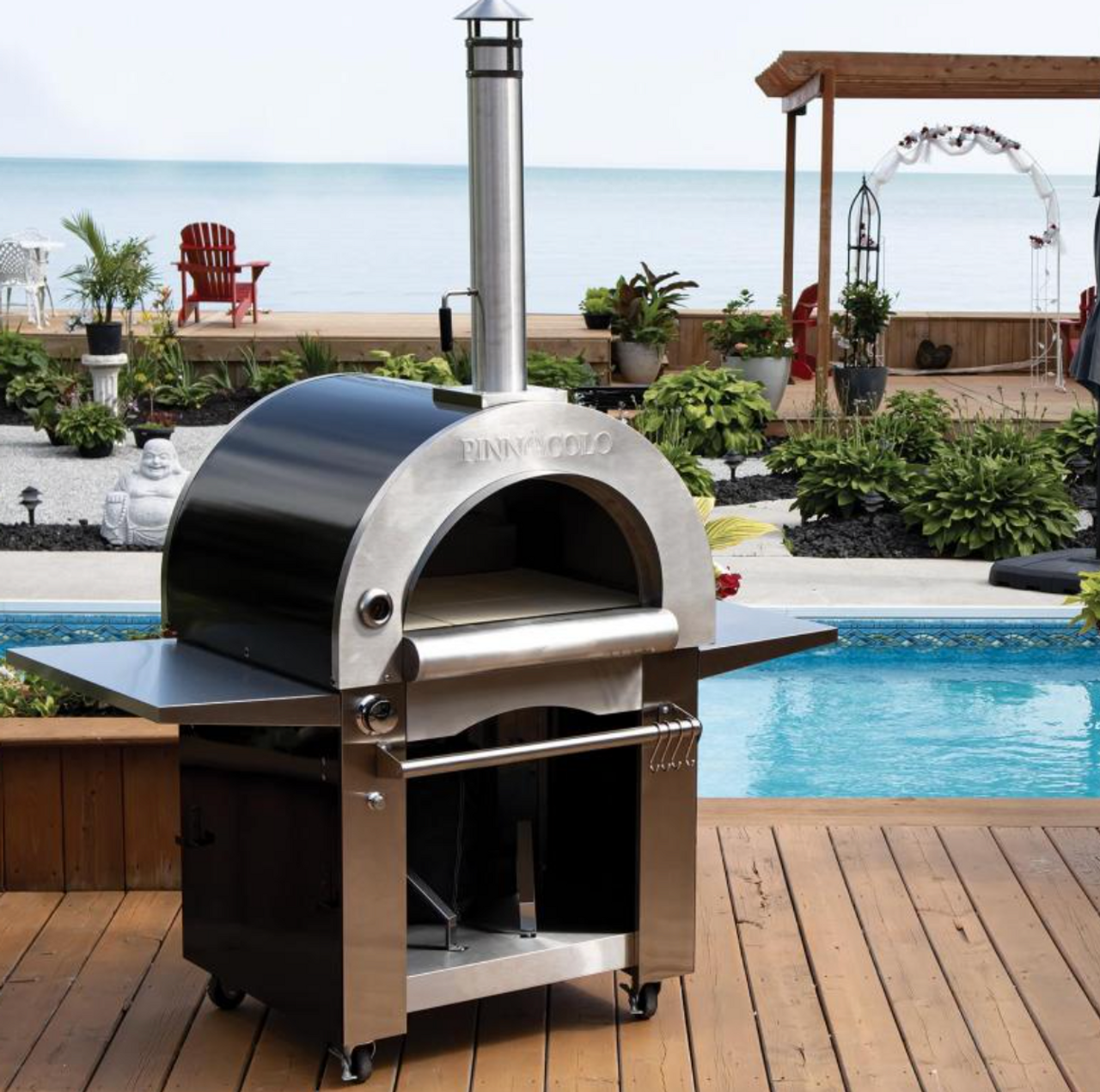 Backyard Pro 31 3/4 Stainless Steel Wood-Fired Outdoor Countertop Pizza  Oven