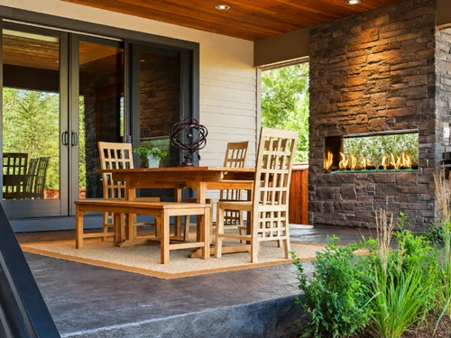 Majestic Lanai 48" Outdoor See-Through Gas Linear Fireplace - ODLANAIGST-48
