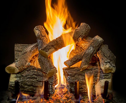Grand Canyon 2-Burner Series 18" Arizona Weathered Oak Charred Vented Gas Log Set - AWOC18LOGS