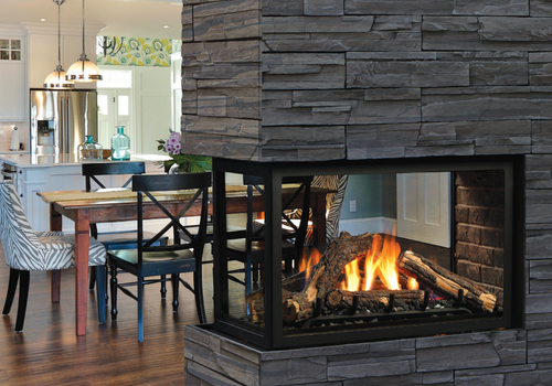 Kingsman MCVP 42" Clean Face Peninsula Direct Vent Gas Fireplace -MCVP42N