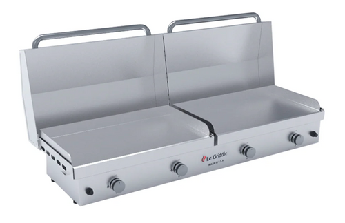 Le Griddle The Grand Texan Quad 60" 4-Burner Built-In Gas Griddle with Lid - GFE160 LK