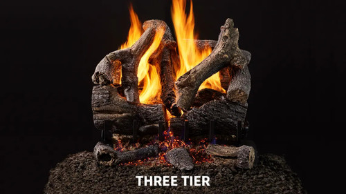 Majestic Grand Oaks 24" 3-Tier Outdoor Vented Gas Log Set - OD-3TR-GO24