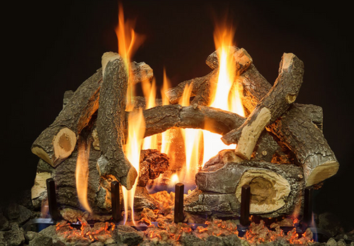 Grand Canyon Arizona Weathered Oak Charred 24" See-Through 3-Burner Vented Gas Log Set - AWOCST24LOGS-3