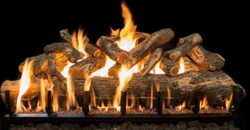 Grand Canyon Jumbo Outdoor Series 36" Arizona Weathered Oak Vented Gas Log Set - JUMBOAWO36LOGS-SS