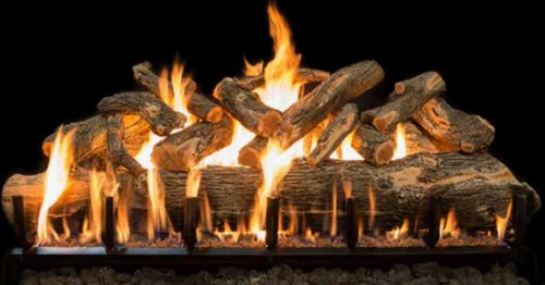 Grand Canyon Jumbo Outdoor Series 42" Arizona Weathered Oak Vented Gas Log Set - JUMBOAWO42LOGS-SS