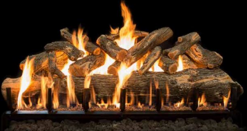 Grand Canyon Jumbo Outdoor See-Through Series 42" Arizona Weathered Oak Vented Gas Log Set - JUMBOAWOST42LOGS-SS