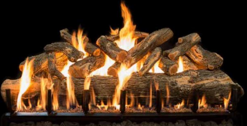 Grand Canyon Jumbo Outdoor See-Through Series 48" Arizona Weathered Oak Vented Gas Log Set - JUMBOAWOST48LOGS-SS